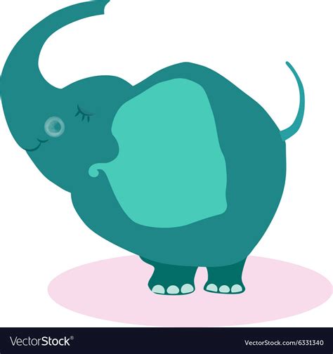 Cute Cartoon Elephant Flat Royalty Free Vector Image