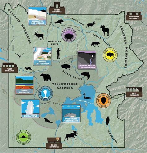 Mapa Estilizado Yellowstone Motorhome Trips