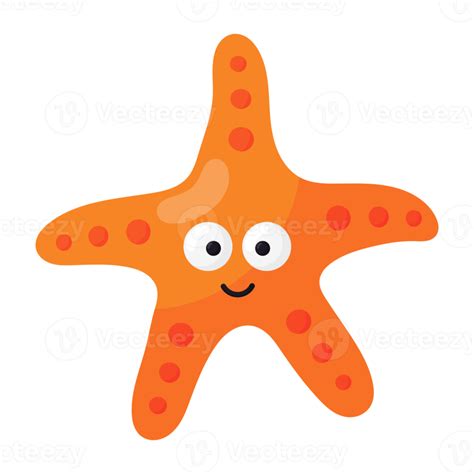 Cute Cartoon Starfish Icon 18974781 Png