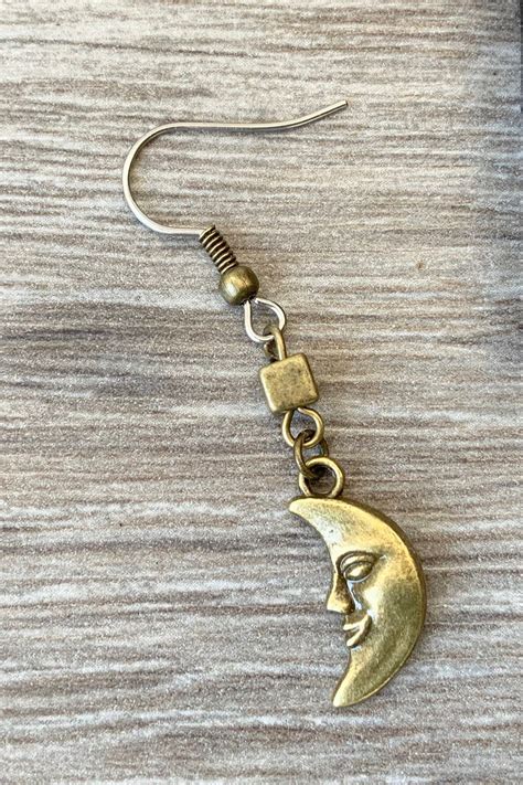 Moon Dangle Earring Available As A Single Earring Or A Pair Of