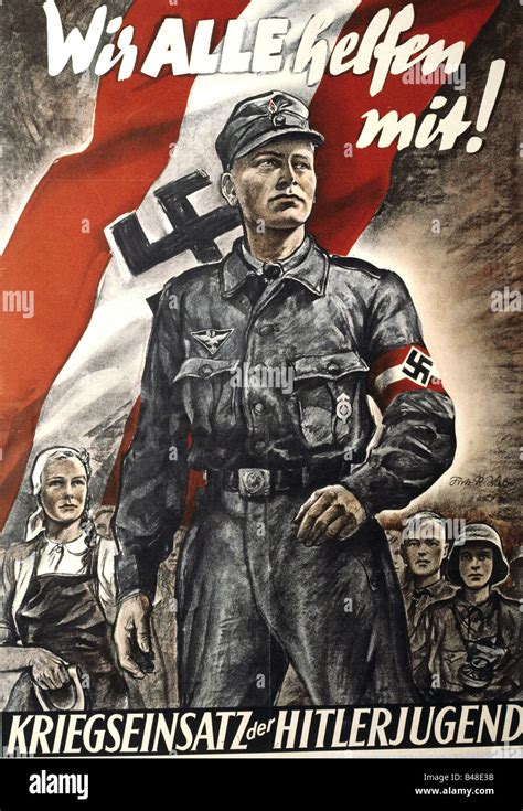 Nazismo nacionalsocialismo organizaciones Hitler Juventud póster