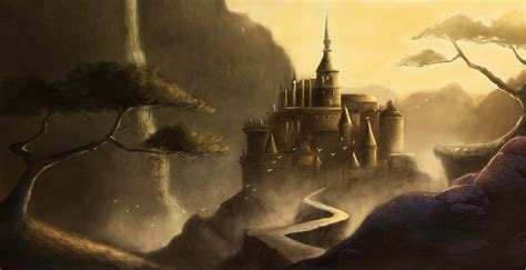 Online Crop Fantasy Castle Painting Fantasy Art Artwork Digital