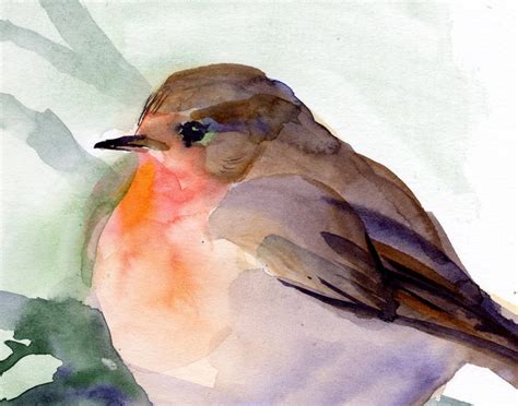 Red Robin Print Robin Painting Bird Giclee Print Watercolor Etsy