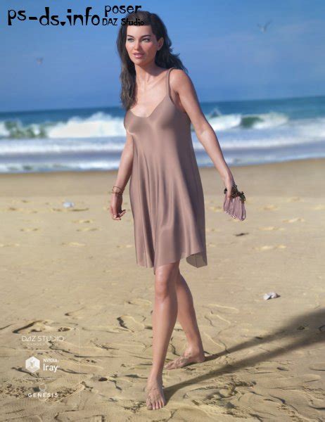 DForce Chiffon Slip Dress For Genesis 8 Female S Poser DAZ Studio