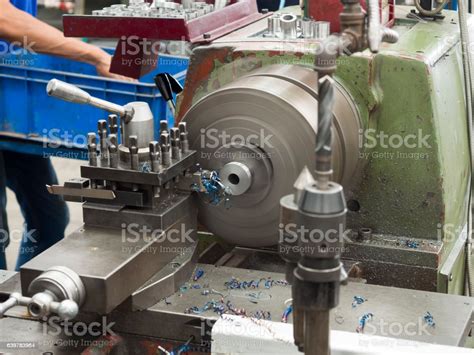 Turning Part By Manual Lathe Machine Stock Photo Download Image Now