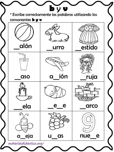 Ortografía V Y B G Y J C S Y Z Ll Y Y Preschool Spanish