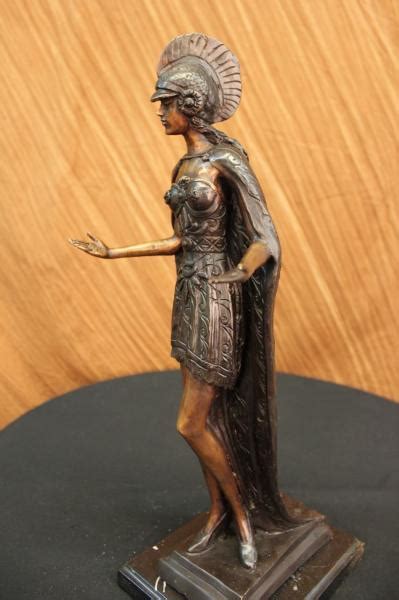 Art Deco Roman Female Warrior Bronze Sculpture Statue Figurine Decor