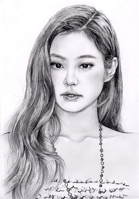 Namil Art Pencil Portrait Drawing Blackpink Jennie K Pop Pencil
