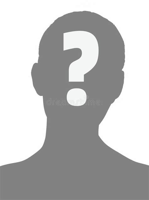 anonymous person grey silhouette with a question mark on white background stock illustration