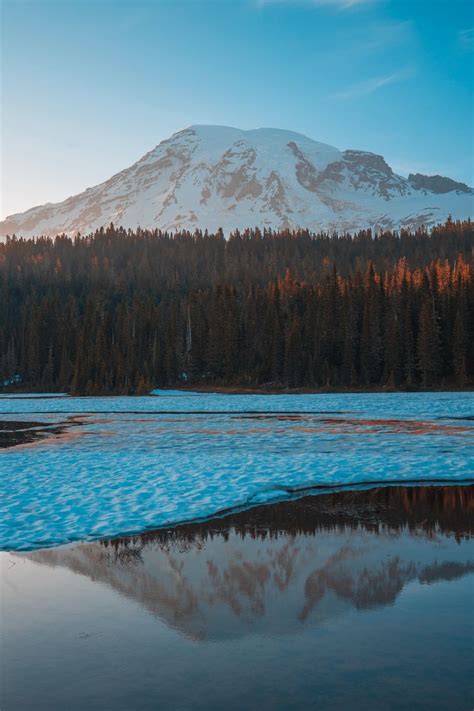 Download Wallpaper 800x1200 Mountain Peak Forest Lake Ice Iphone 4s