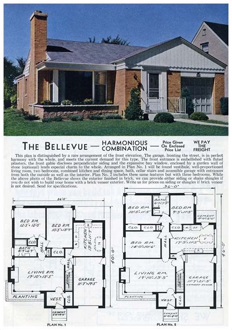 1953 Aladdin Homes The Bellevue Vintage House Plans Modern House