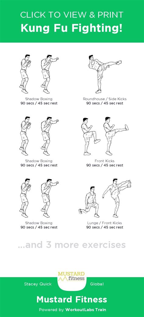 Kung Fu Fighting Free Illustrated Workout By Stacey Quick At Mustard