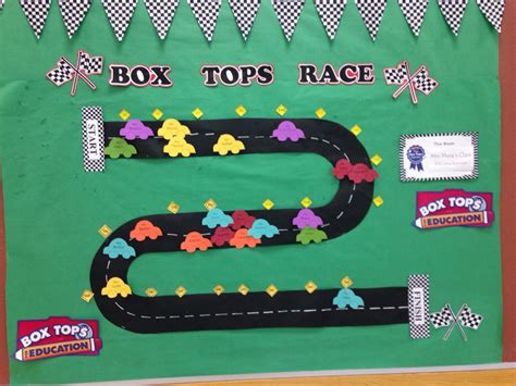 School Box Tops Class Race Cars Bulletin Board Btfe Classroom Race