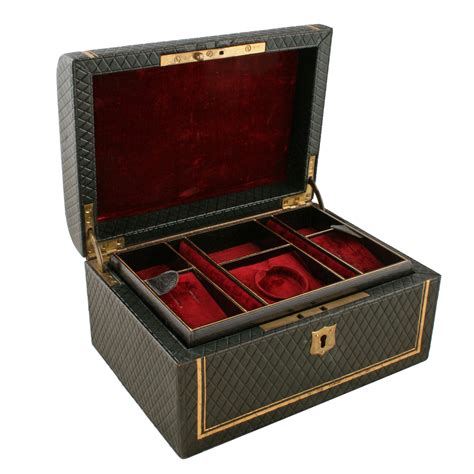 Antique Jewellery Box Victorian Leather Jewel Box Leather Jewels