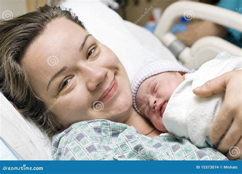 Happy Mother With Newborn Baby Stock Photo Image Of Adult Life 15373074