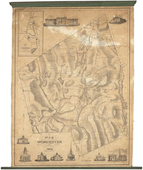 Rare Map Of Worcester Massachusetts Rare Antique Maps