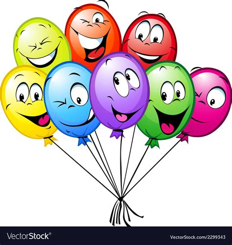 Group Of Funny Colorful Balloons Royalty Free Vector Image