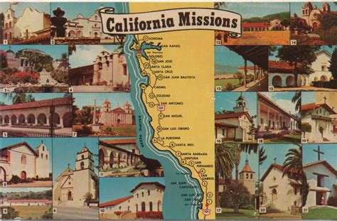 Old Missions Of California Postcard Hagins Collection California Missions California
