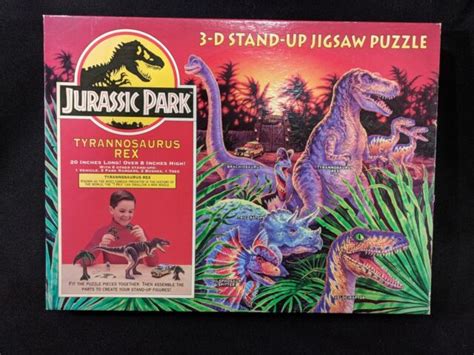Vintage Jurassic Park Jigsaw Puzzle 3d Stand Up T Rex Tyrannosaurus Rex