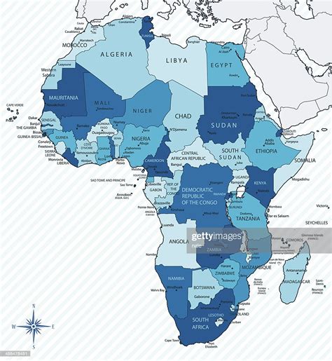 Pin june 30, 2021 1:08:08 am. Africa Map Blue With Countries And Cities High-Res Vector Graphic - Getty Images