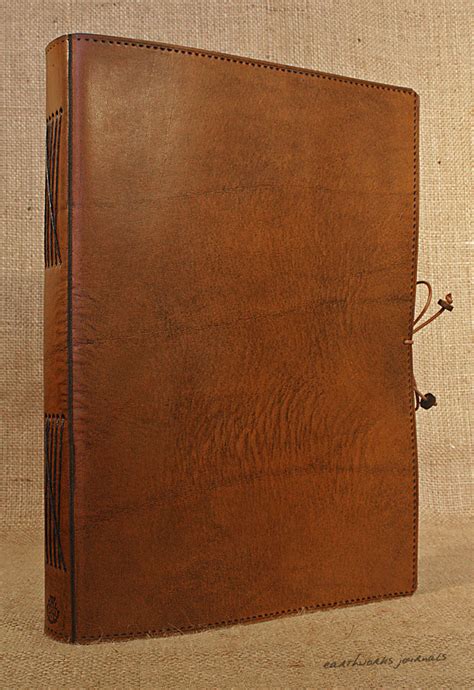 A4 Large Brown Leather Journal Plain Classic Hand Bound Earthworks