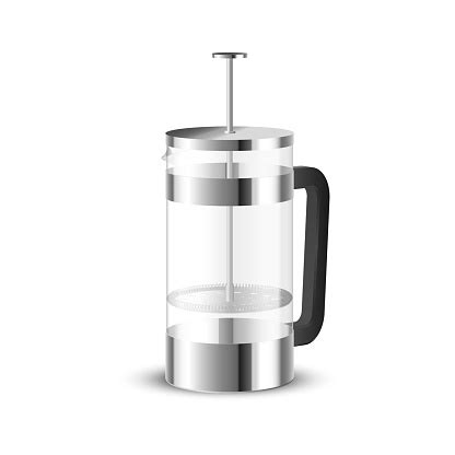 The french press is one of the easiest methods to make great tasting coffee at home. Realistic Vector Of Beautiful Steel And Glass French Press ...