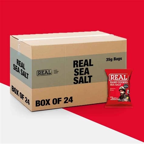 Box Of 24 Real Crisps Sea Salt 35g Snack Bag Retro Sweets Buy