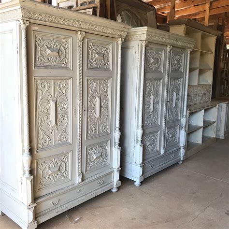 Beautiful matching antique armoires, lots of carved details. | Antique armoire, Unique antiques ...