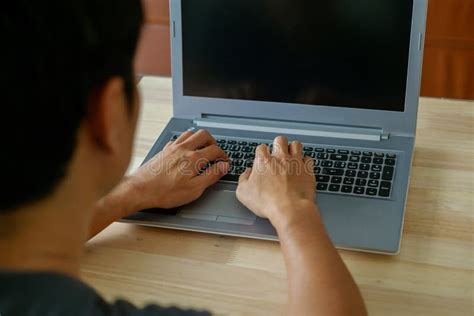 Man Typing Laptop Stock Photo Image Of Internet Open 86772720