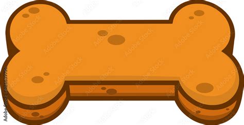 Cartoon Biscuit Dog Bone Vector Hand Drawn Illustration Isolated On