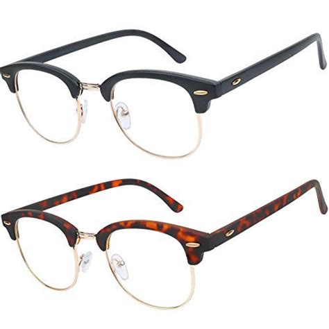 Reading Glasses Set Of 2 Fashion Clubmaster Style Readers Quality