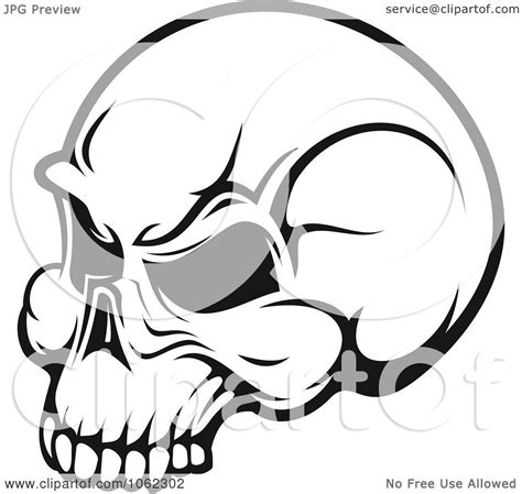 Clipart Black And White Skull Logo 3 Royalty Free Vector