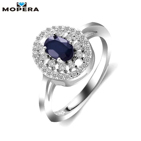 The princess wore a sapphire cabochon ring during a christmas photoshoot in 1982 with prince charles and their son, prince william. Mopera Princess Diana 0.8ct Real Natural Sapphire Ring 925 ...