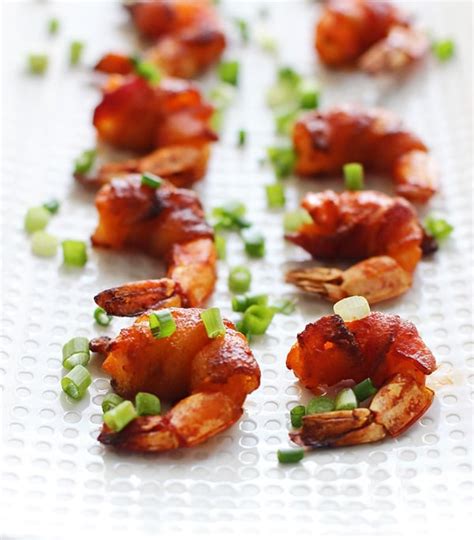 From chex mix to artichoke dip to buffalo wings to nachos, try these healthier recipes, snacks and appetizers for your super bowl feast. Bacon-Wrapped Buffalo Shrimp | Super Bowl Recipe Guide | POPSUGAR Food Photo 27