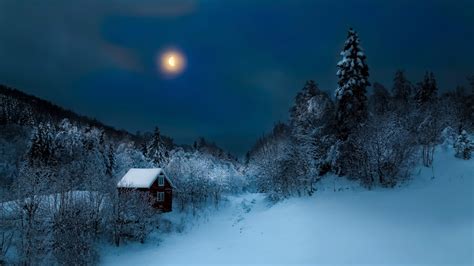 Herunterladen 1920x1080 Full Hd Hintergrundbilder Schnee Winter Haus