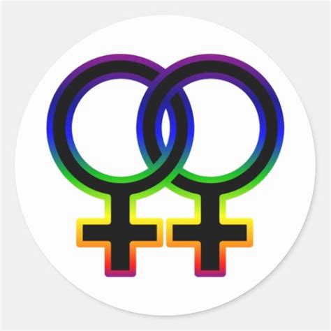 Rainbow Female Homosexual Symbol Classic Round Sticker Zazzle