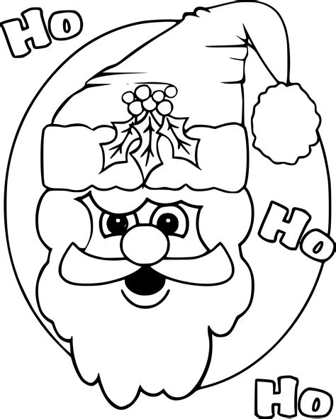 Dessin de noela imprimer : Coloriage tete du Pere Noel à imprimer