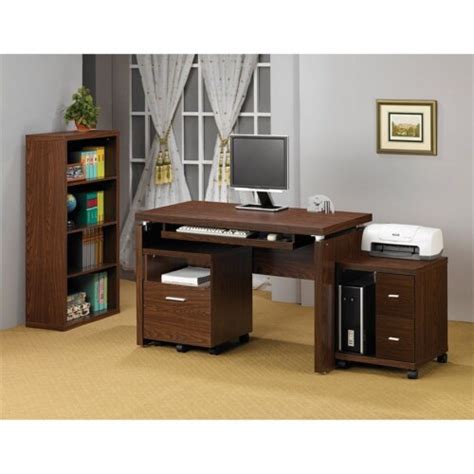 Coaster Russell Contemporary Wood Computer Desk With Keyboard Tray