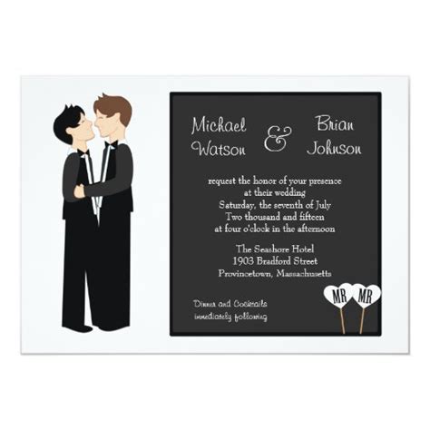 gay tuxedo wedding invitation zazzle