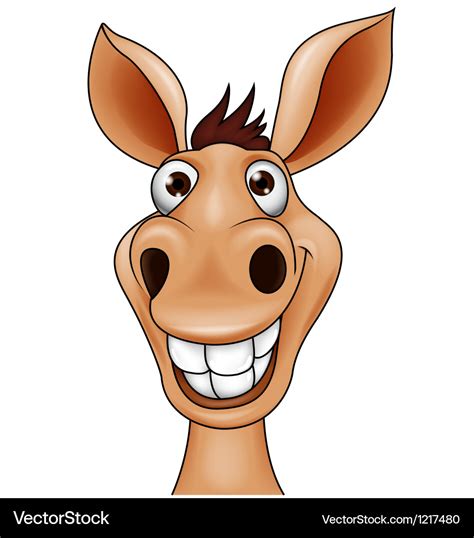 Smiling Donkey Head Royalty Free Vector Image Vectorstock