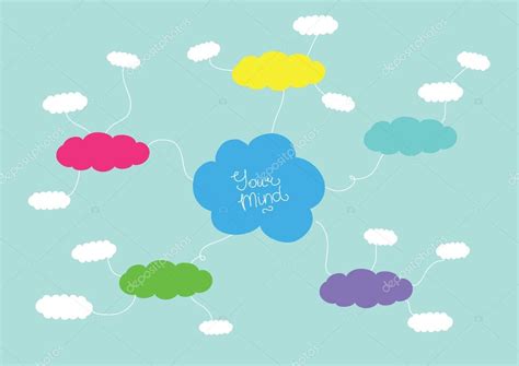 Mindmap Hand Drawn Scheme Infographic Design Concept With Clouds For