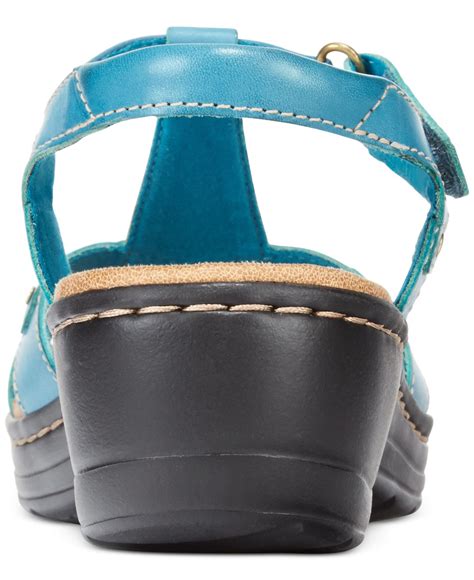 Clarks Collection Womens Hayla Flute Flat Sandals In Turquoise Blue