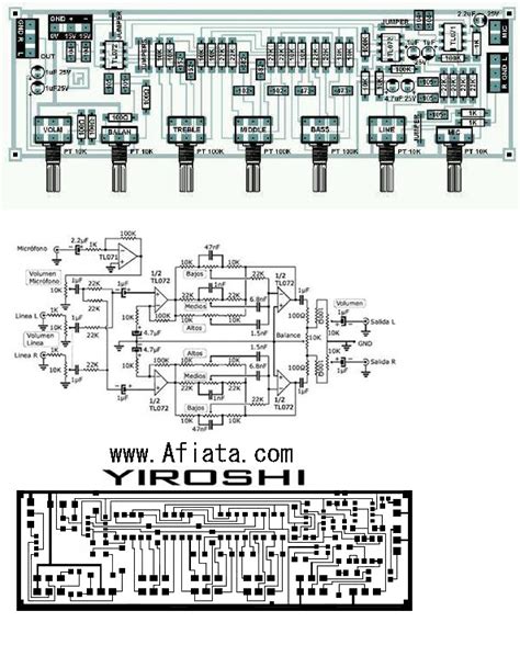 A mini stereo tone control circuit using tda1524a. Audio Tone Control - Layout and circuit diagram by yiroshi
