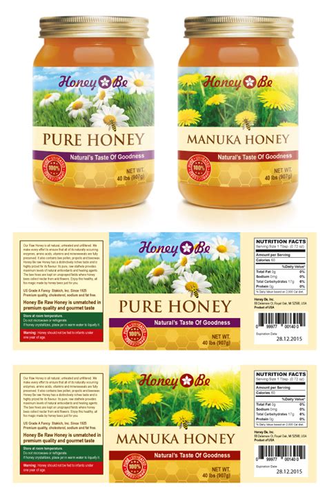 pure honey manuka honey labels template