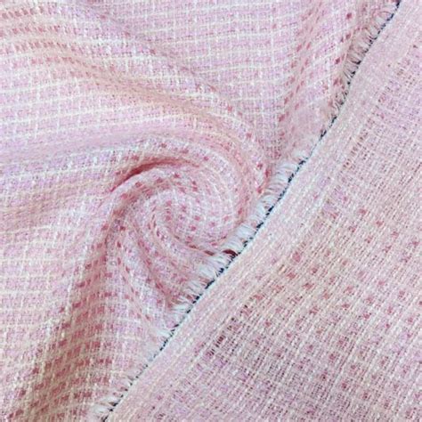 Pink Tweed Fabric Wool Tweed Designer Fabric For Clothing By Etsy