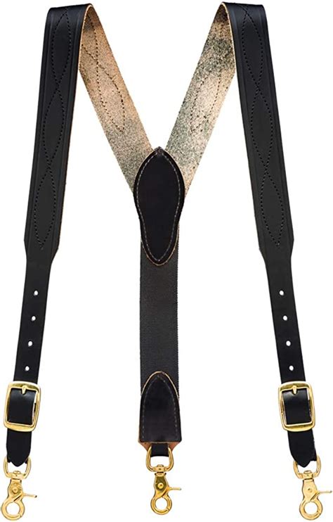 Suspenderstore Mens Chain Stitched Handcrafted Western Leather
