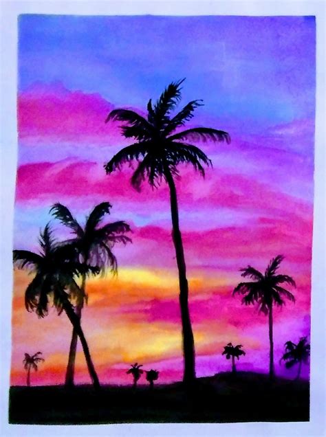 Quick Watercolor Of A California Sunset I Did A While Back California
