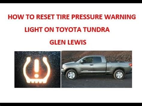 How To Reset Tire Pressure Warning Light On Toyota Tundra - YouTube