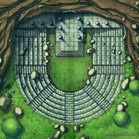 Oc Art The Amphitheatre 30x30 Battle Map Dnd Dungeon Maps Dnd