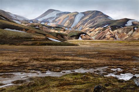 Kolorowe Rhyolite Góry Landmannalaugar Zdjęcie Stock Obraz Złożonej Z